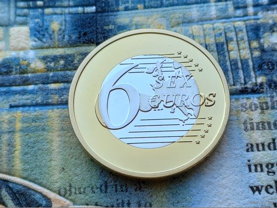 Монетовидный жетон 6 (Sex) Euros (евро). #36