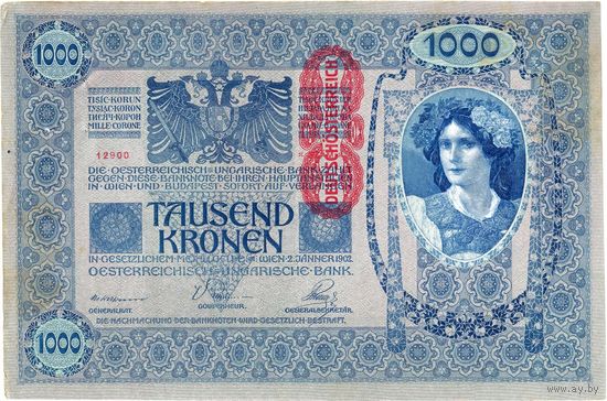 Австрия, 1000 крон обр. 1902 г. (1919 г.) - 2