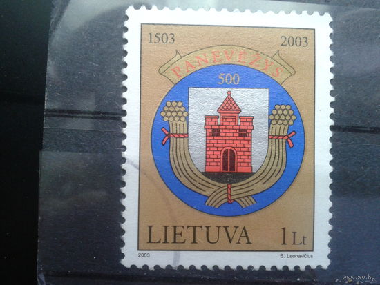 Литва 2003 500 лет г. Паневежис, герб
