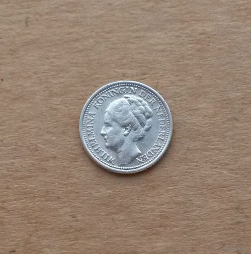 Нидерланды, 10 центов 1939 г., серебро 0.640, Вильгельмина (1890-1948)
