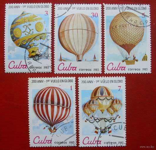 Куба. Воздушные шары. ( 5 марок ) 1983 года. 4-3.