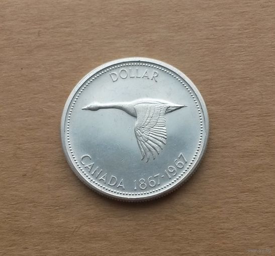 Канада, доллар 1967 г., серебро 0.800, 100 лет Конфедерации, Елизавета II (1952-2022)