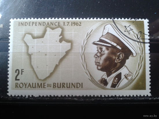 Бурунди, королевство 1962 Король Мвамбутса 4 и карта страны