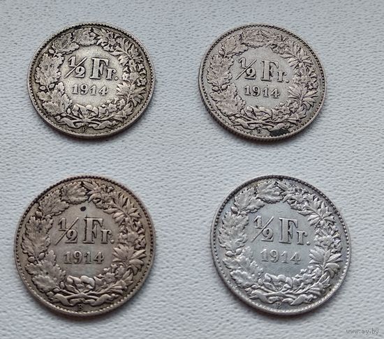 Швейцария 1/2 франка, 1914 7-6-13*16