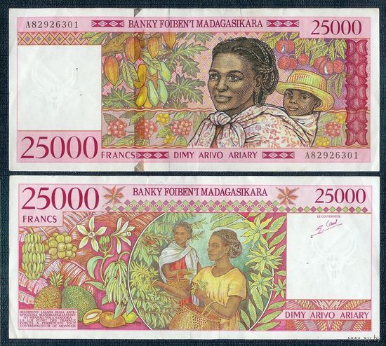 Мадагаскар 25000 франков 1998 год.