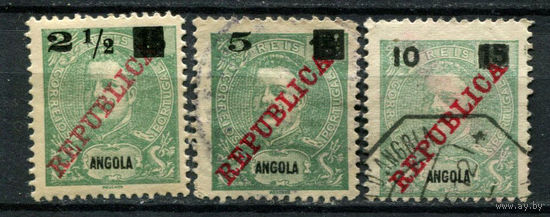 Португальские колонии - Ангола - 1912 - Надпечатка новых номиналов - [Mi. 113-115] - полная серия - 3 марки. Гашеные  и MH.  (Лот 112AO)