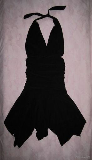 Новое вечернее платье с завязками на шее и асимметричным низом, р.40-42