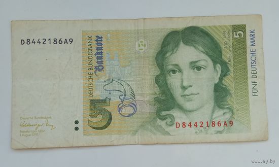 Германия 5 марок 1991 г. D8442186A9