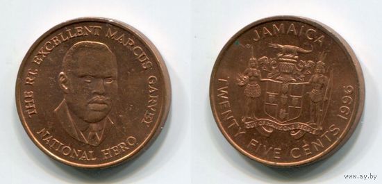 Ямайка. 25 центов (1996, XF)