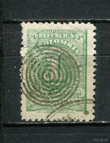 Колумбия - 1904/1905 - Цифры 1С - [Mi.210I] - 1 марка. Гашеная.  (Лот 31DZ)-T5P4