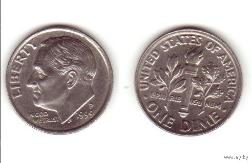 США 10 центов 1999г P.