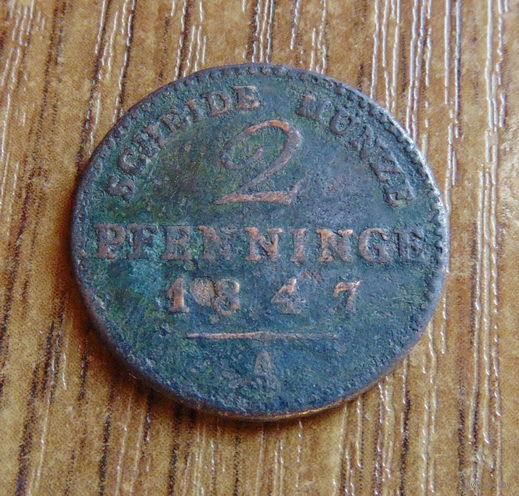 2 пфеннинга 1847 год