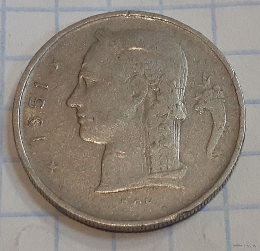 Бельгия 1 франк, 1951 (4-12-13)