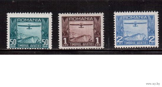 Румыния-1931,(Мих.12-14) ,  ** , Доплатные марки, Авиация, Самолет,(полная серия)