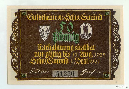 Германия, Нотгельд 50 пфеннигов 1921 год.