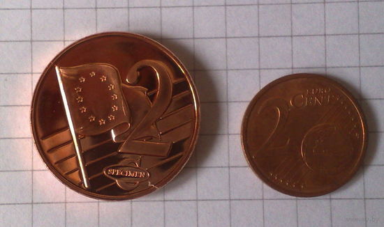 2 цента 2005г Монако -образец-