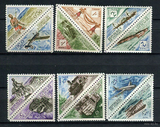 Конго - 1961 - Транспорт. Portomarken - 6 сцепок - [Mi. 1p-12p] - полная серия - 12 марок. MNH