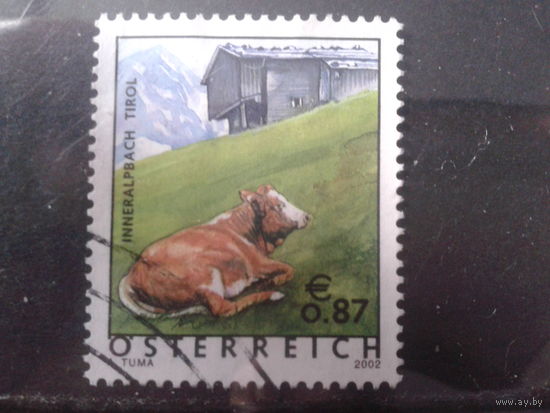 Австрия 2002 Стандарт, корова Михель-1,8 евро гаш