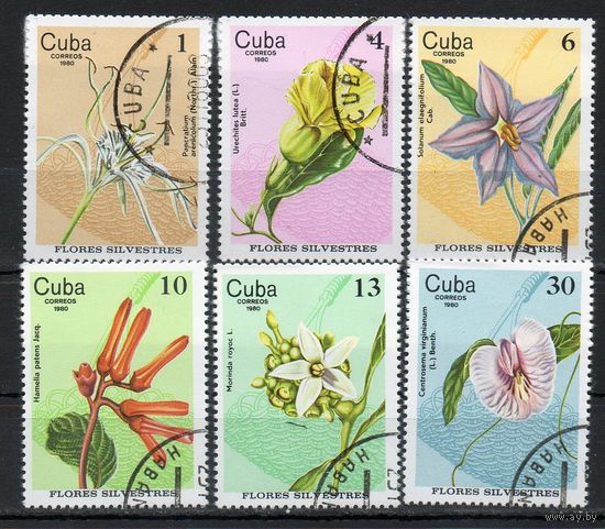 Цветы Флора Куба 1980 год серия из 6 марок