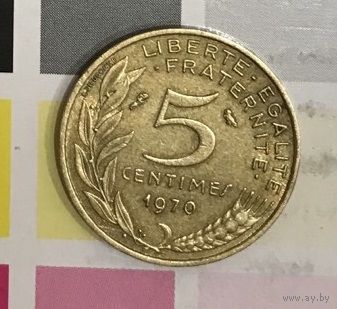 Франция 5 сантимов 1970 D