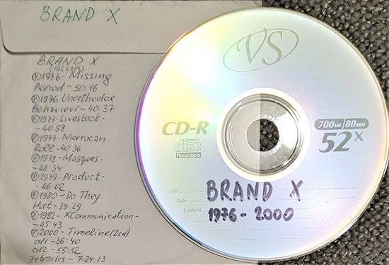 CD MP3 дискография BRAND X - 1 CD