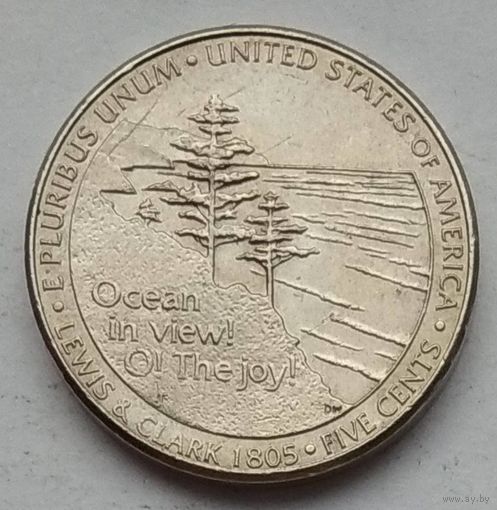 США 5 центов 2005 г. D. 200 лет экспедиции Льюиса и Кларка. Выход к океану
