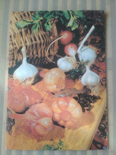 Открытка Маринованный чеснок. Издательство Планета 1988 год
