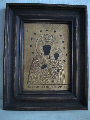 Старинная чудотворная Ченстоховская икона Божией Матери. Вторая половина 19-го века.(2).