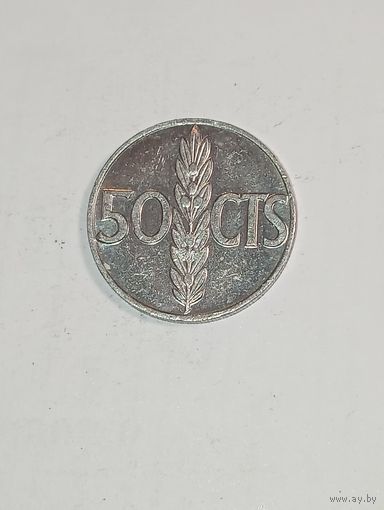 Испания 50 сантимос 1966 года .