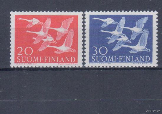 [2098] Финляндия 1956. Фауна.Птицы.Лебеди. СЕРИЯ MNH. Кат.10 е.