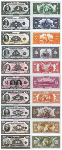 [КОПИЯ] Сет Канада 1-1000 долларов 1935г. (French) (10шт.)