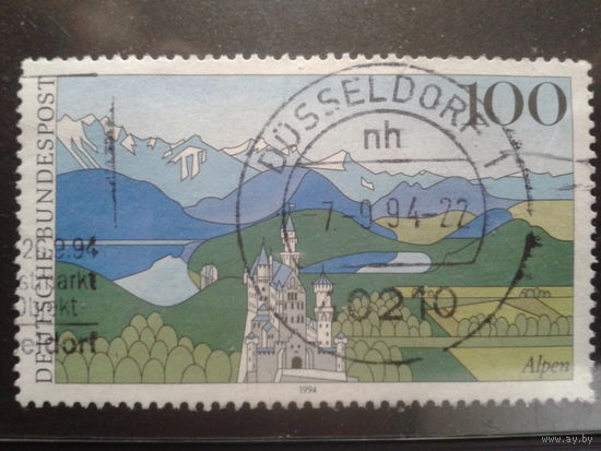 Германия 1994 замок в Альпах Михель-1,0 евро гаш.