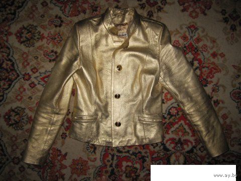 Куртка (жакет/пиджак), натур. золотистая кожа, р.42