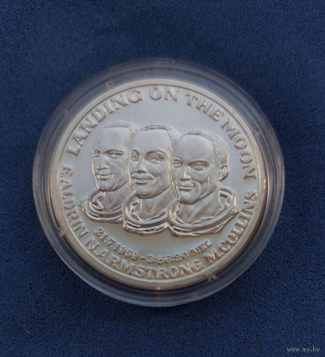 США. Высадка на Луну 21.07.1969г. медаль. Серебро 999 пр. 15,5 г.