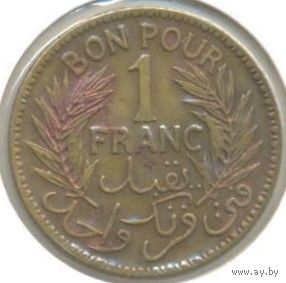 Тунис. 1 франк 1921 г.