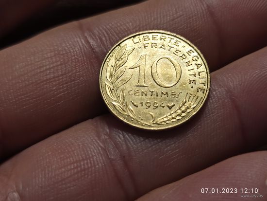 Франция 10 сантимов 1994