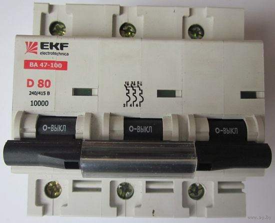 Выключатель автоматический EKF ВА47-100 3P 80А (D) 10kA