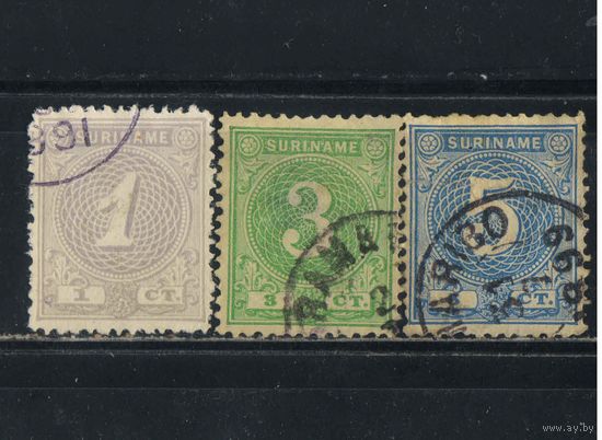 NL Колонии Суринам 1890 Номинал Стандарт #22,25,26