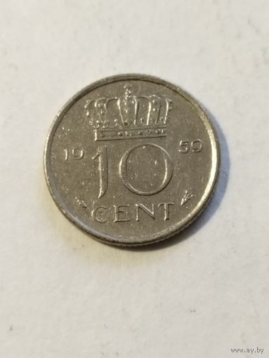 Нидерланды 10 центов 1959
