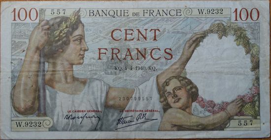 100 франков 1940 г. Р94