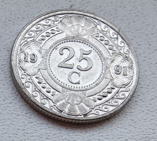 Нидерландские Антильские острова 25 центов, 1991 6-11-6