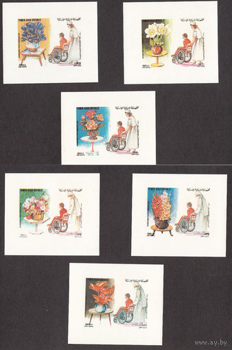 Медицина. Йемен. 1982. 6 люкс-блоков. Пробный выпуск серии марок, выпущенный немецкой фирмой Carl Ueberreuter Druck und Verlag.