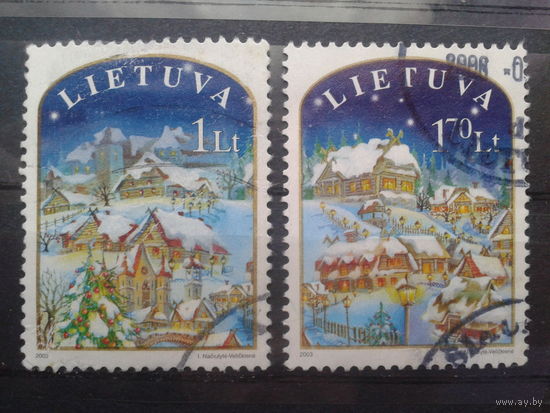 Литва 2003 Рождество и Новый год Полная серия Михель-2,5 евро гаш