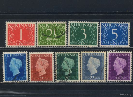 NL Колонии Суринам 1948 Вильгельмина Номиналы Стандарт #283,286-7,289,291,296,298-9,306
