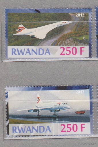 Авиация самолеты Руанда 2012 лот 7 ЧИСТЫЕ