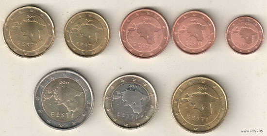 Эстония набор 8 монет евро 2011