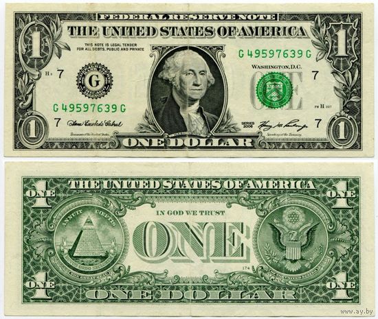 США. 1 доллар (образца 2006 года, G, Иллинойс, P523)