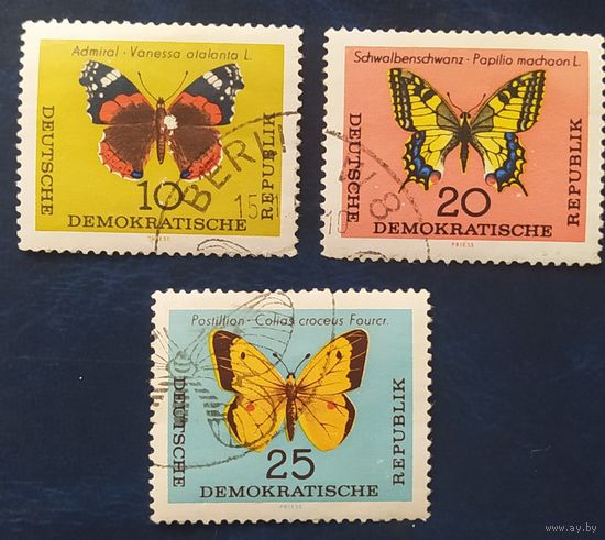 ГДР 1964 Бабочки 3шт