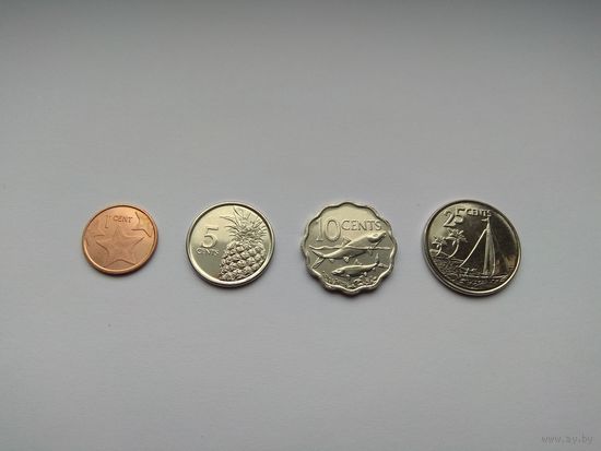 Багамские острова. 1-5-10-25 центов 2015-2016 годов. UNC. 4 монеты