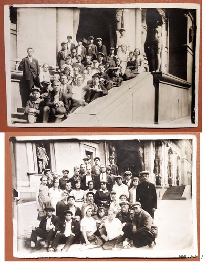 Два фото на экскурсии в Ленинграде. 1930-е. Цена за оба.